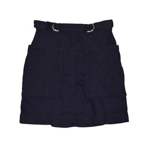 PILCRO ANTHROPOLOGIE $78 D-Ring Belted‎ Mini Skirt in Navy Size 0